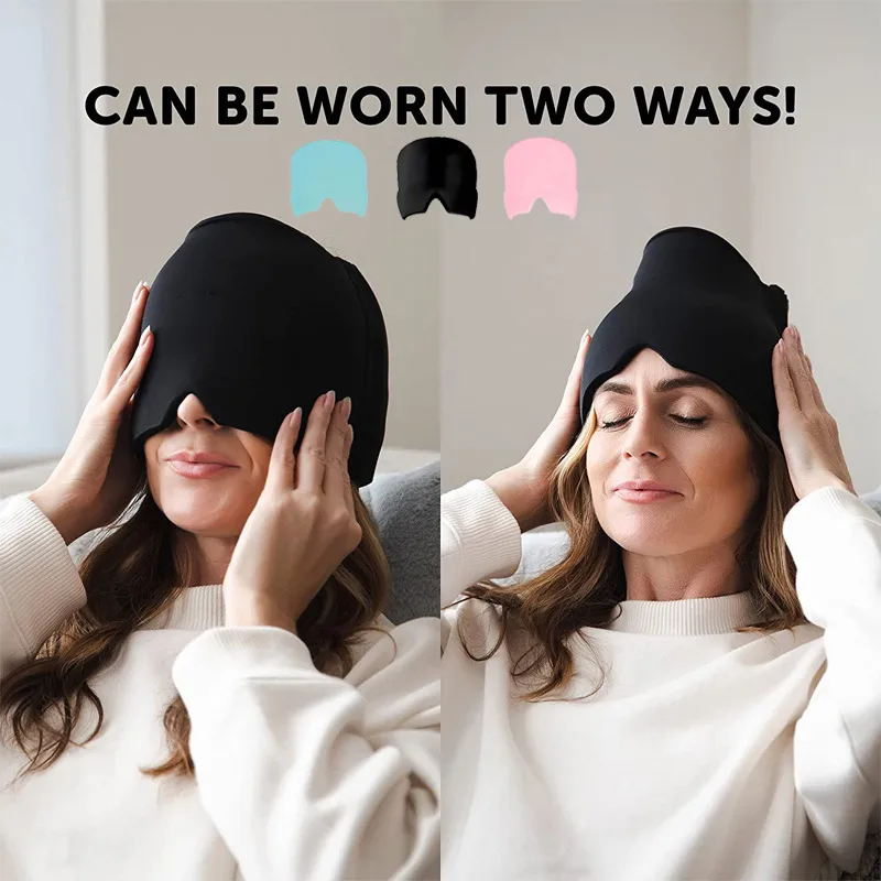 Ice Compress Headache Eye Mask Hat Relief for Migraines