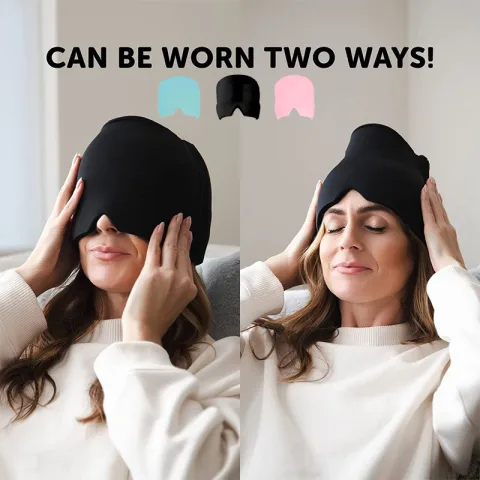 Ice Compress Headache Eye Mask Hat Relief for Migraines