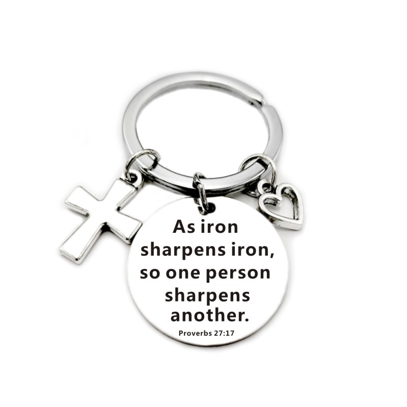 … Scripture Pendant Cross Heart Charms Keychain