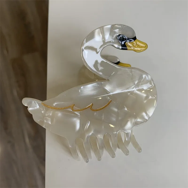 Hairpin Colour Matching Animal Shark Clip - Great White Swan