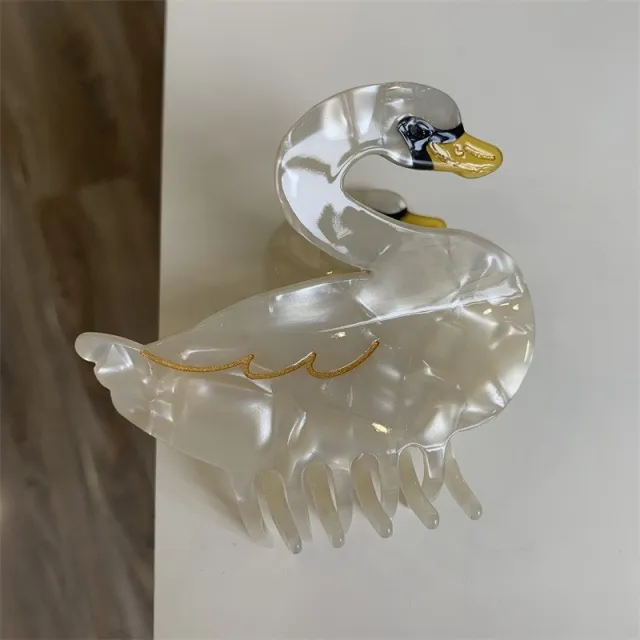 Hairpin Color Matching Animal Shark Clip Great White Swan - Shop at LoveMi