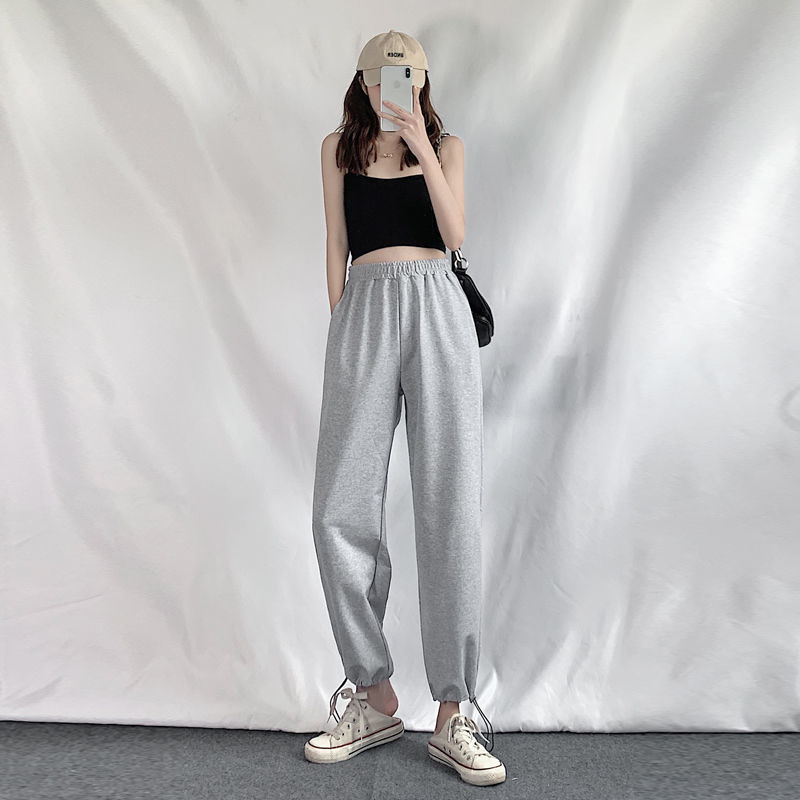 Title 2, Gray Casual Pants Female Student Autumn And Winter