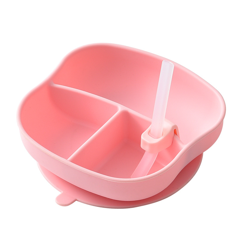 Big Sucker Children's Silicone Dinner Plate Integrated Food Supplement Partitioned