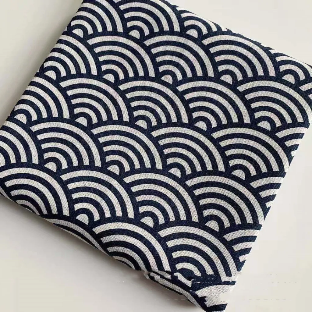 Handmade And Storm Linen Printed Luggage Cloth Tablecloth Decorative Cloth - Blue Scallop
