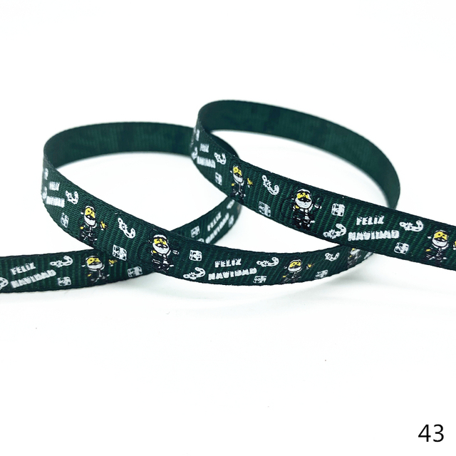 Size 5 10mm Christmas Ribbon Printed Grosgrain Ribbon
