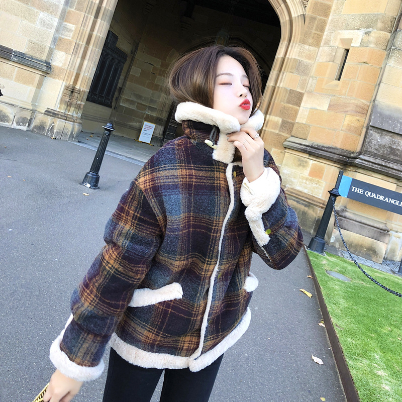 Lamb Hair Short Women's Loose Coat All-match