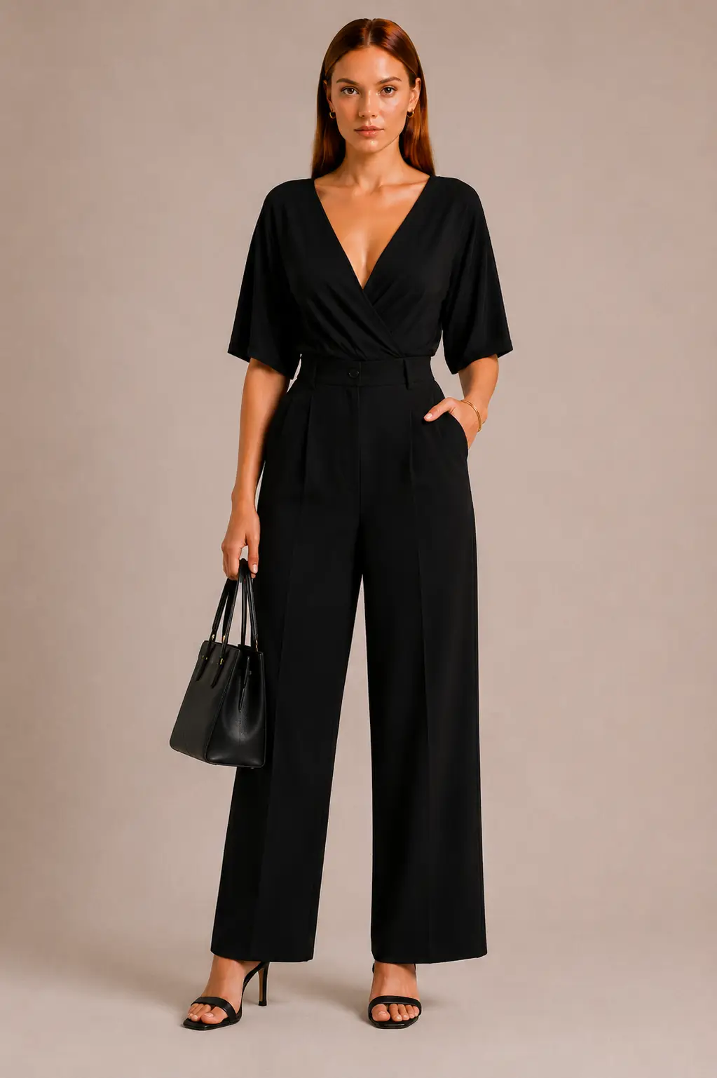 Women's Deep V Wrap Neck Short Sleeve Bodysuit Elegant Stretch Basic Top