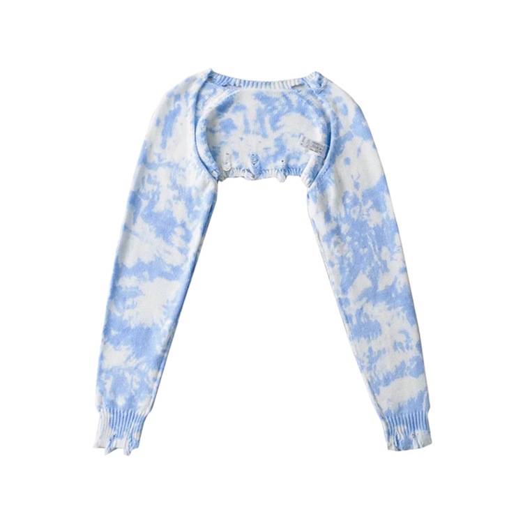 Title 4, Womens Tie-dye Ripped Knit Long-sleeved Shawl