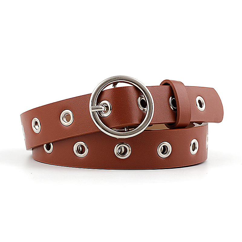 Title 2, Hollow Eyelet Belt, Ladies Fashion Round Buckle...