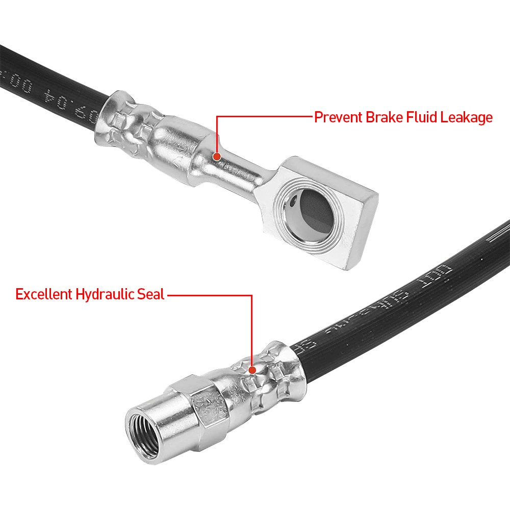 Pair Rear Brake Hoses & Pipes For Golf Beetle Bora TT A3 Octavia L Eon — image 2