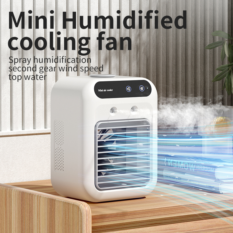 Portable Air Cooler With Mist  Small Desktop Air Conditioner Fan, 3 In 1 Humidifying Cooling Fan For Home, Dorm And Office, Mobile Evaporative Cooler With Water Spray