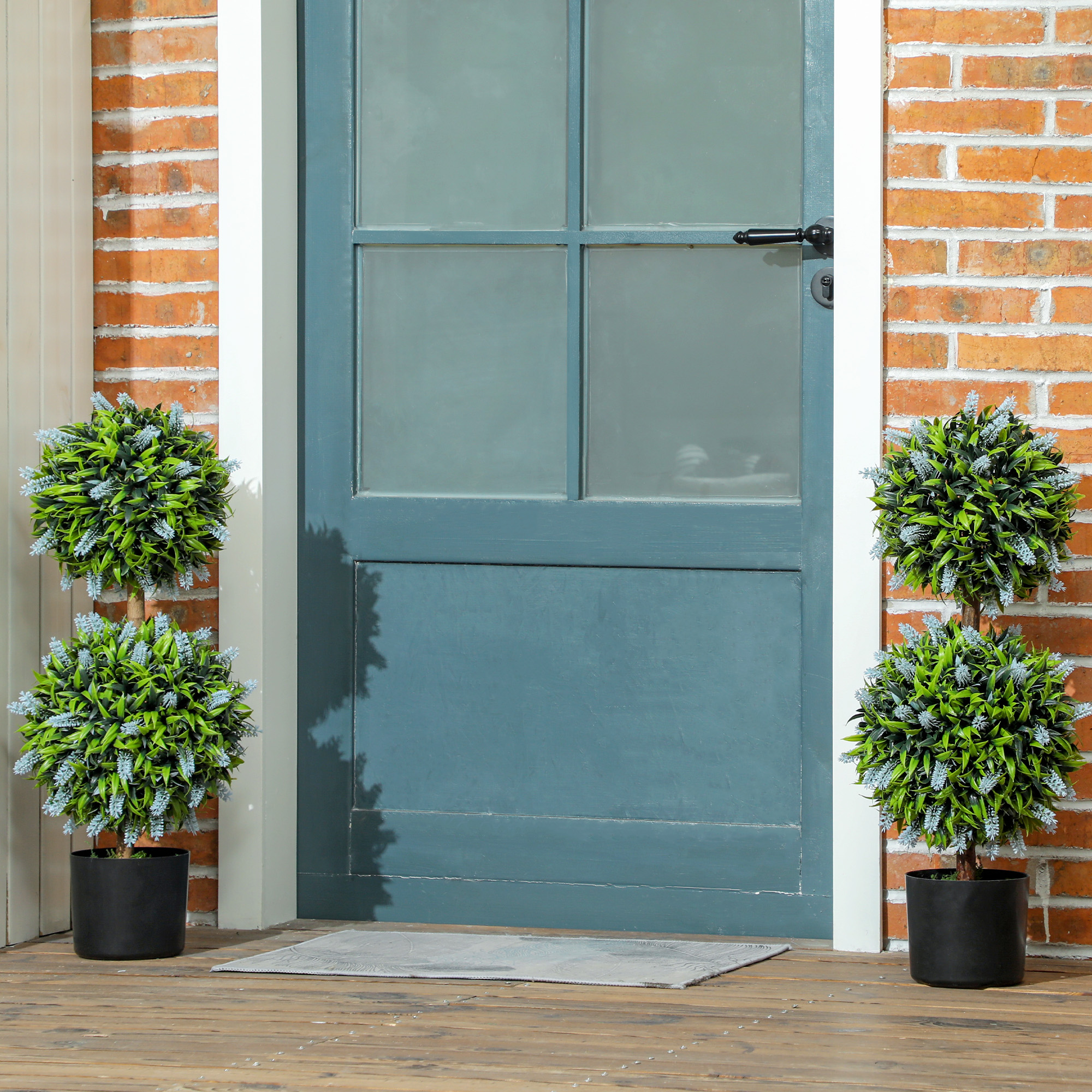 Two-piece Decorative Artificial Plant Ball Tree, With Lavender Potted Plants — image 4