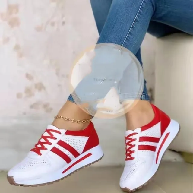 Spring And Summer Platform Wedge Casual And Comfortable European And American Breathable Shoes Red - Shop at LoveMi