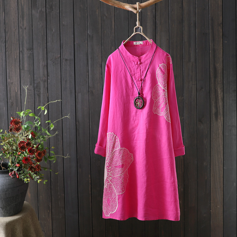 Title 6, Spring And Autumn Shirt Skirt All-match Embroid...