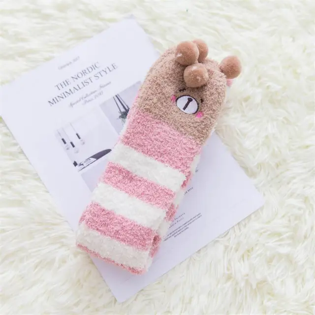Autumn And Winter Long Coral Velvet Socks Women's Over The Knee Thickened Even Size - Shop at LoveMi