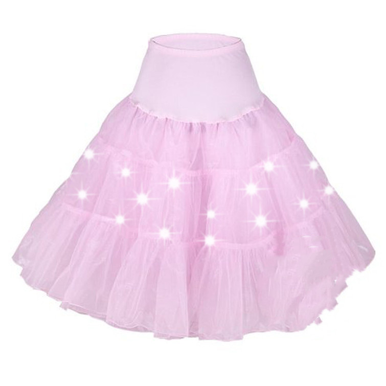 Mesh Long LED Lights Multicolor Stage Lighting Puff Skirt