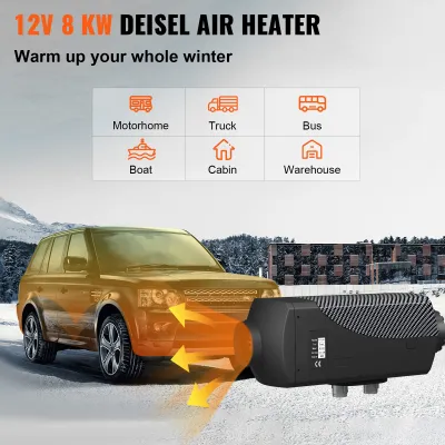 VEVOR 8KW Diesel Air Heater Muffler Diesel Heater 12V Remote Control Diesel Parking Heater With LCD Switch For Car Trucks Motor-home Boat And Bus