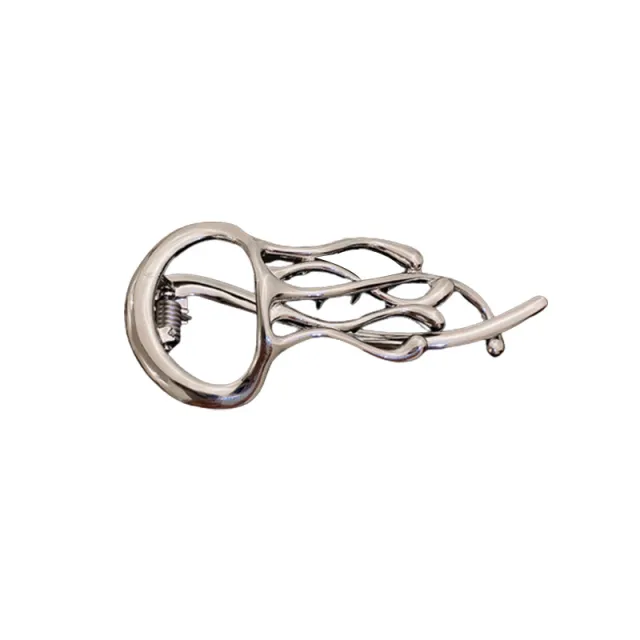Advanced Hollow Jellyfish Geometric Hairpin Silver - Shop at LoveMi