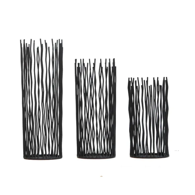 Wrought Iron Geometric Candle Holder Black - Shop at LoveMi