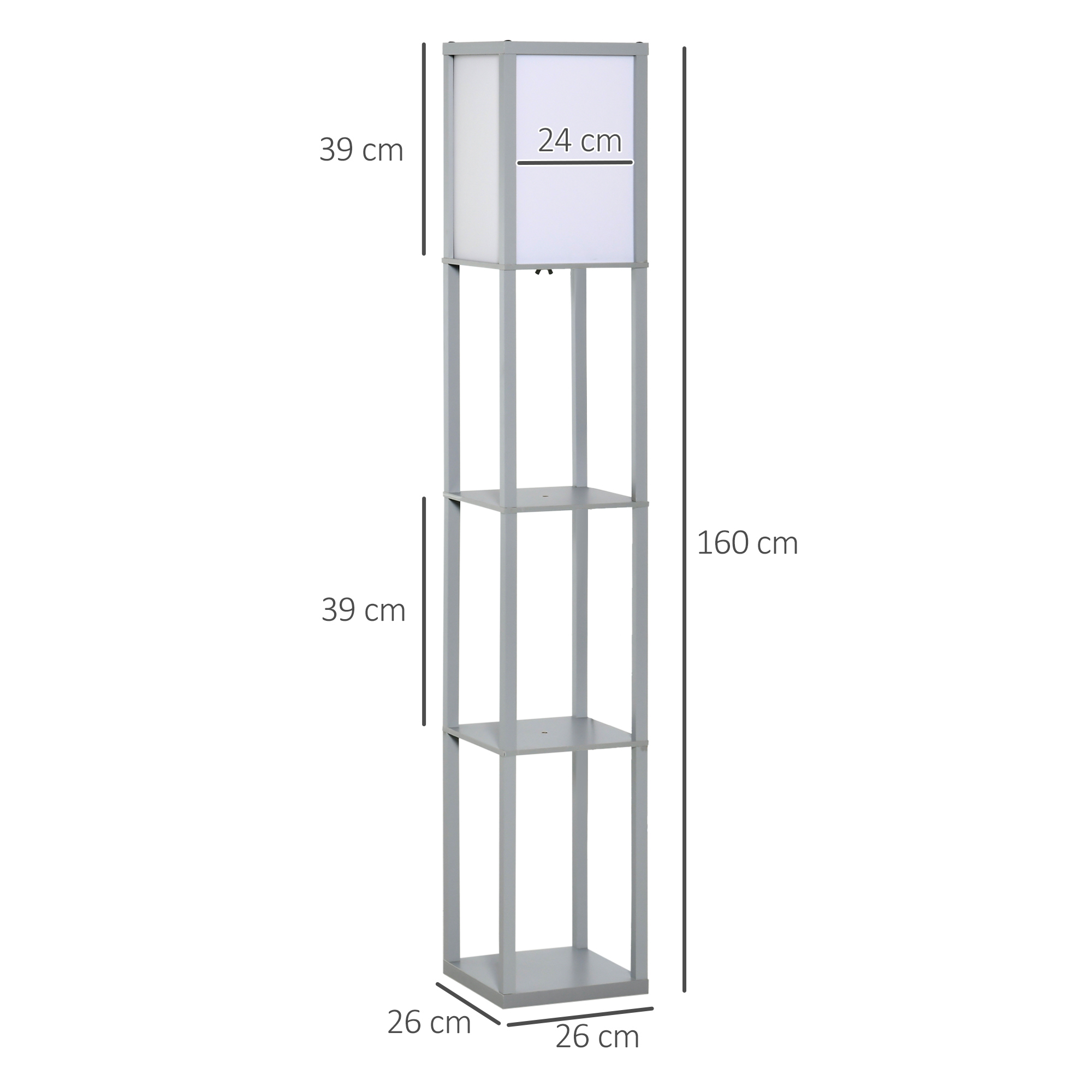 Three-layer Floor Lamp With Storage Rack And Acrylic Lampshade, Suitable — image 7