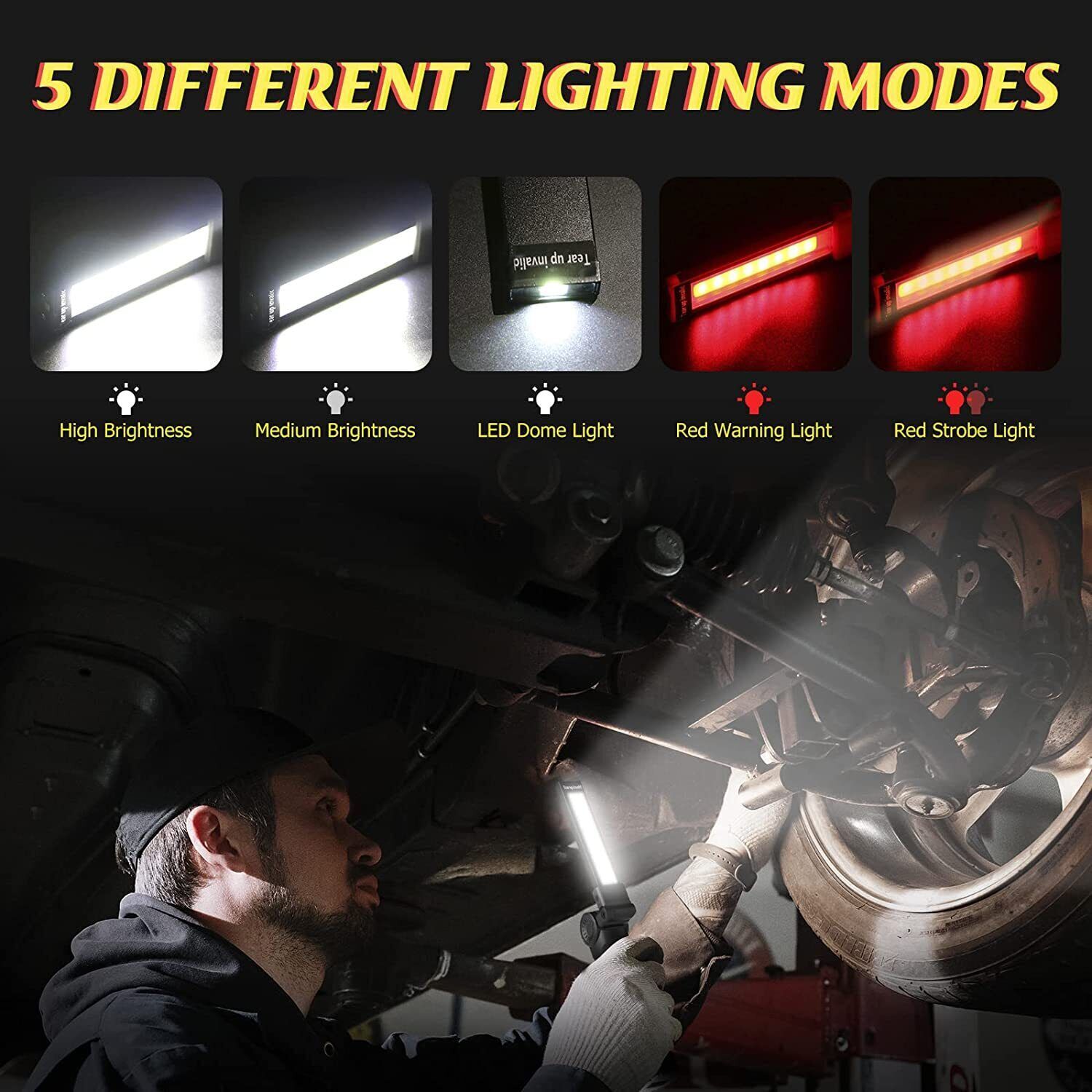 Magnetic Folding COB Work Light, 2-Pack