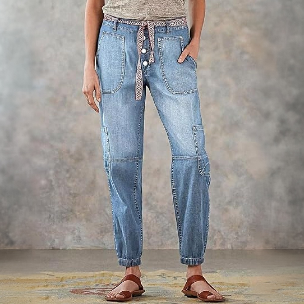Women's High Waist Lace Up Jeans, Wide Leg Full Length Jeans With A Sexy Corset Style Side Lacing, Statement Denim For Parties And Festivals Ligh... Light Blue - Shop at LoveMi