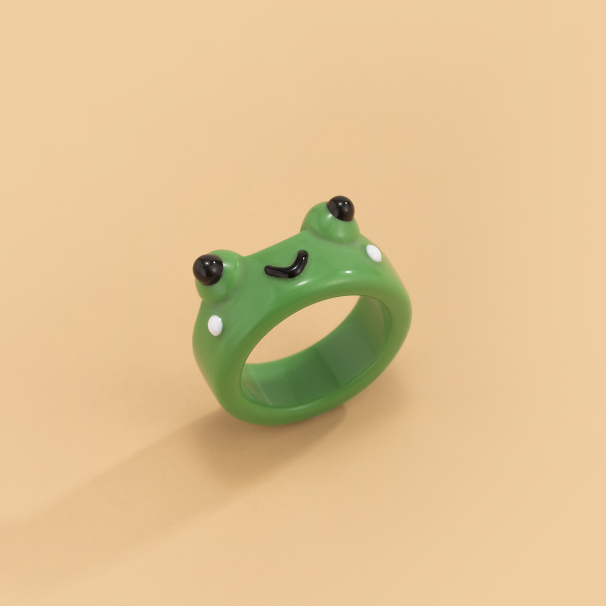 About Cute Little Frog Resin Ring Pastoral