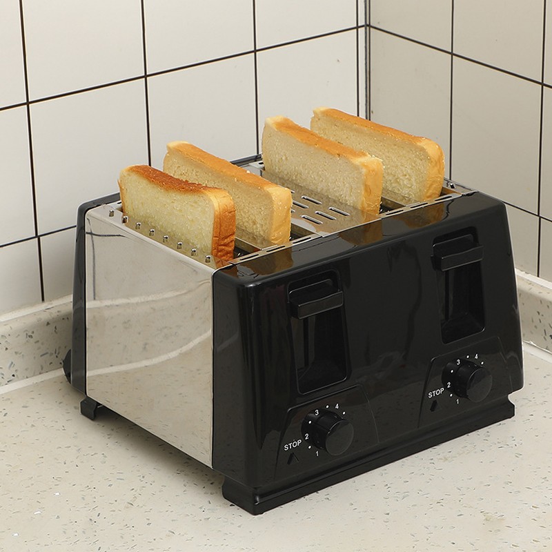 Kitchen Toaster 4 Slice Steel Variable Defrost Reheat Extra Wide Slot — image 3