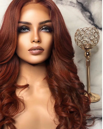 Mid point Mixed Color Long Curly Hair, High Temperature Silk Wig Manufacturers Bronze - Shop at LoveMi