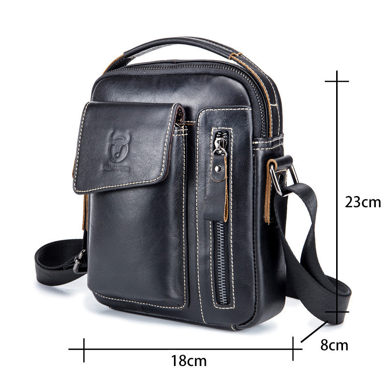First Layer Cowhide Shoulder Messenger Bag Men