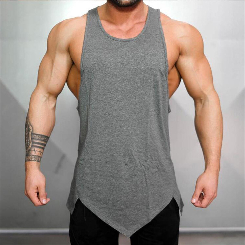 Light Board Solid Color Loose Bodybuilding Fitness Muscular Men's Vest