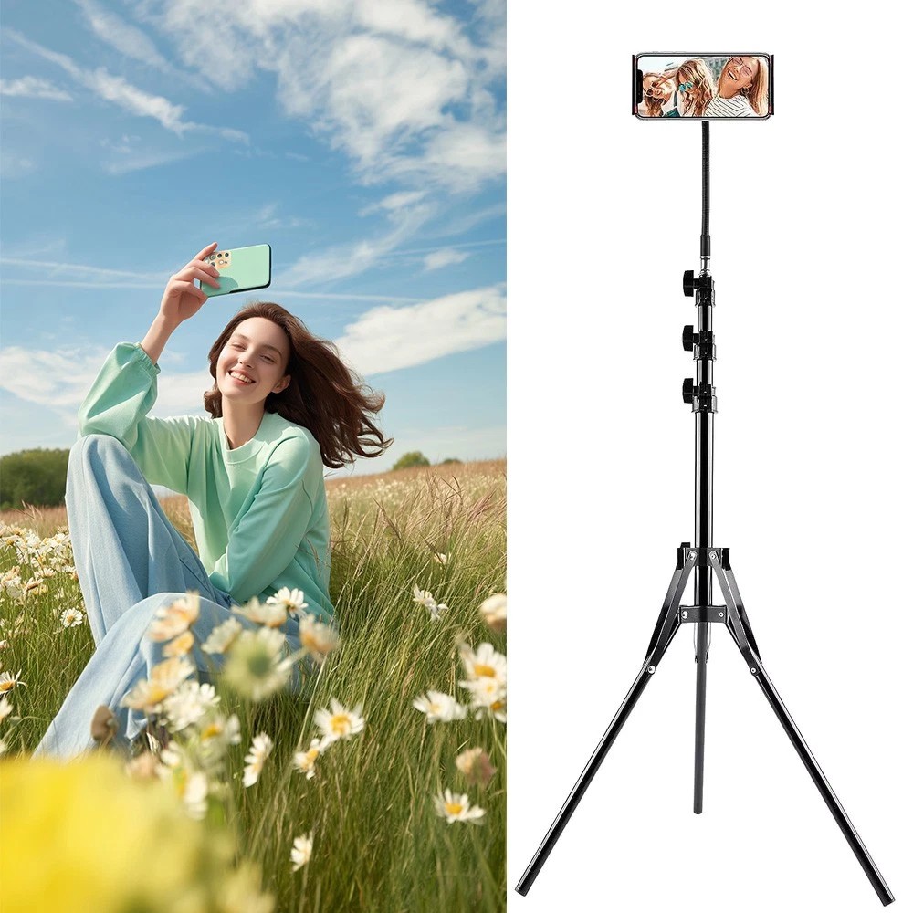 190CM Tall Flexible Phone Tripod With Gooseneck Heavy Duty Stand UK — image 3