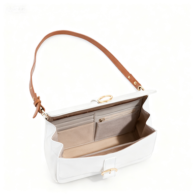 Plain Cross Body Bag-White 2048 — view 6