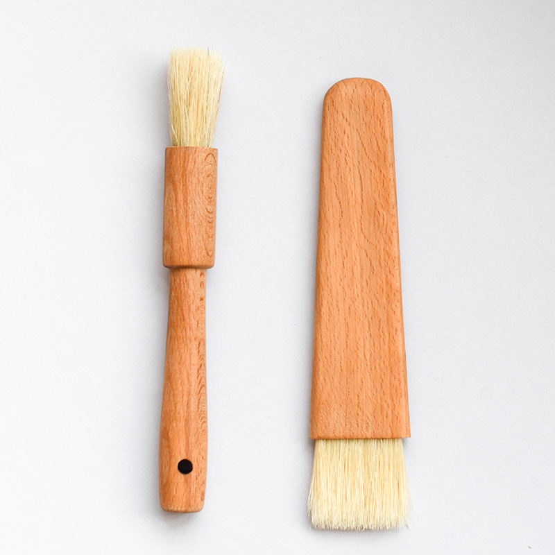 Title 3, Unpainted beech flat handle brush