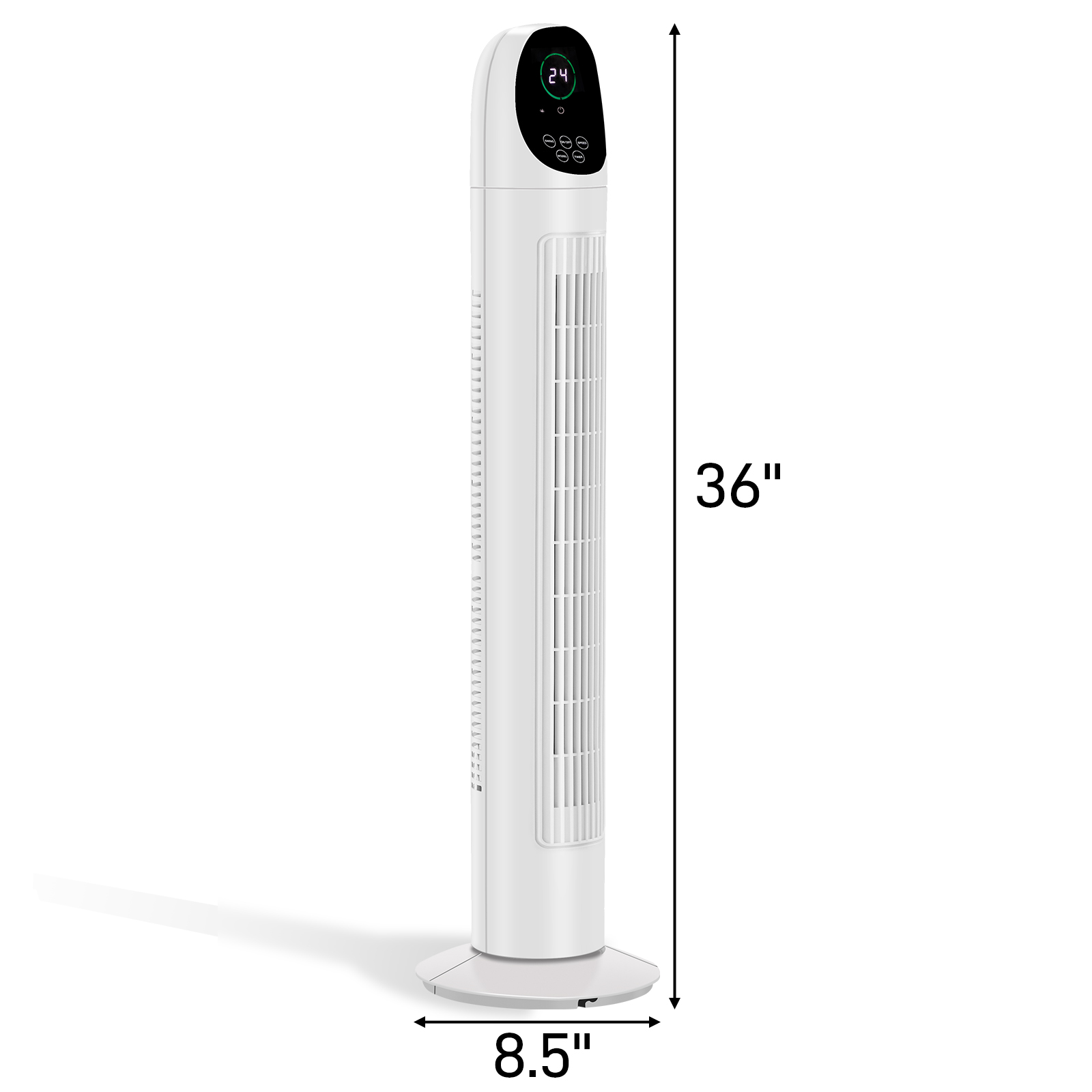34 Inch Tower Fan, 110V 50W Quiet Standing Fan With Remote Control & Digital LED Display, 9-Hour Timer, Concave Air Outlet, Slim Space-Saving Floor Fan For Indoor Home Bedroom Living Room — foto 2