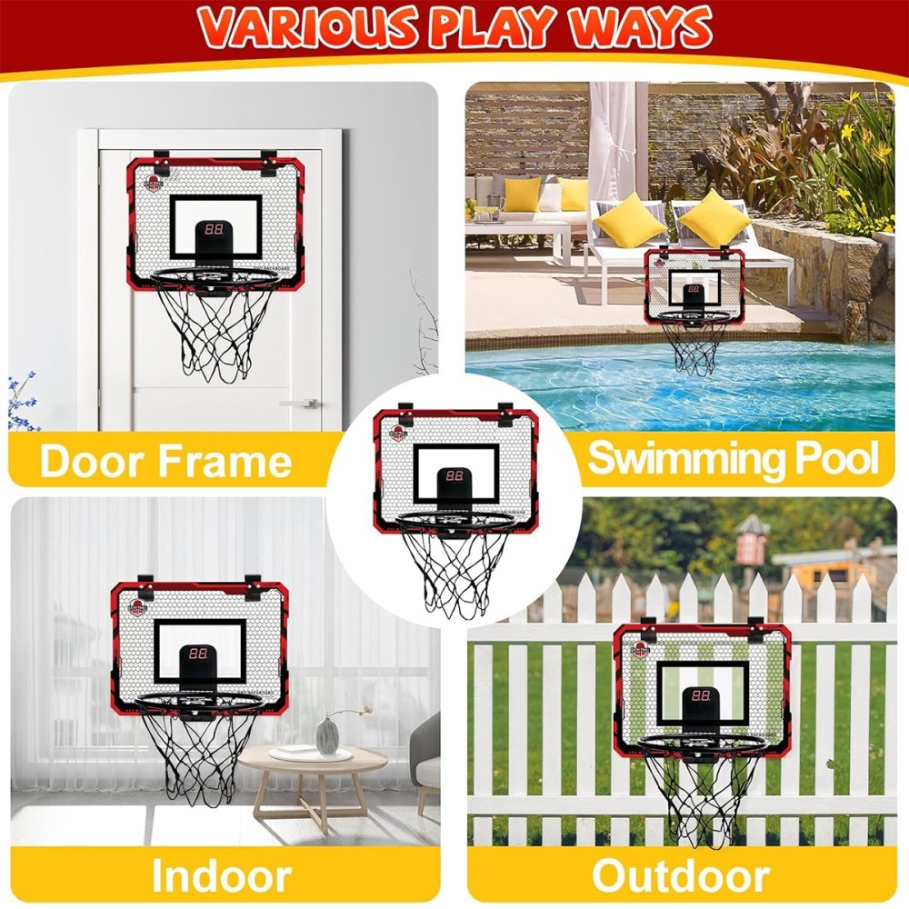 Indoor Basketball Hoop For Kids, Over The Door Mini Hoops With LED UK — image 5