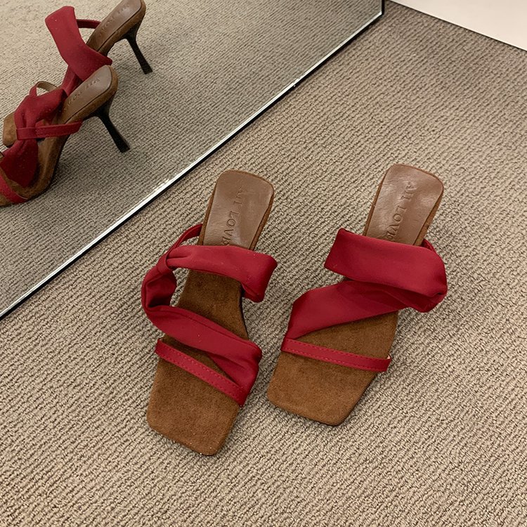 Square Toe Kitten Heel Sandals, picture 2 of 3