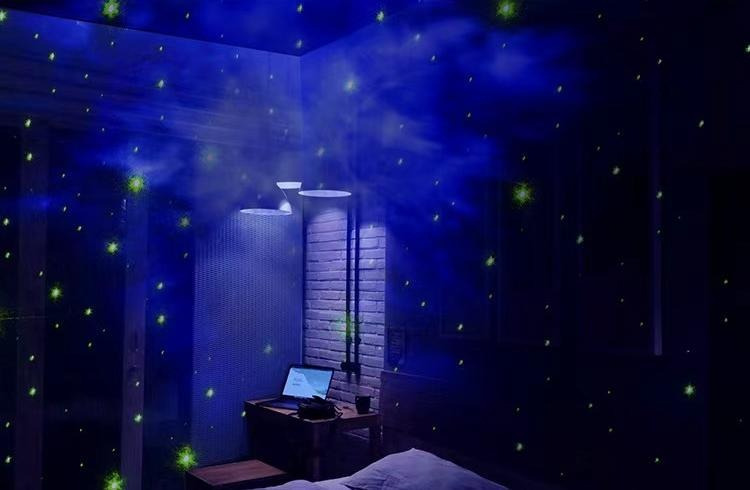 Children's Astronaut LED Projector Lamp With Telescope, White