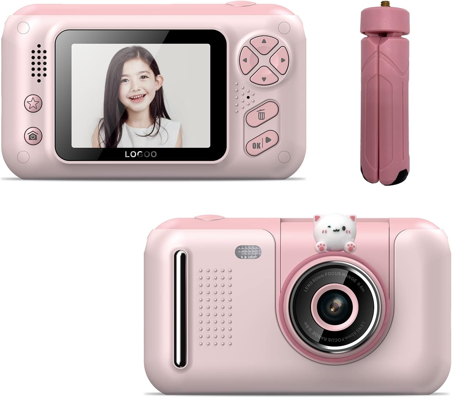 Kids Camera, Children Digital Selfie Camera For 3-12 Year Old Girls Boys With 20