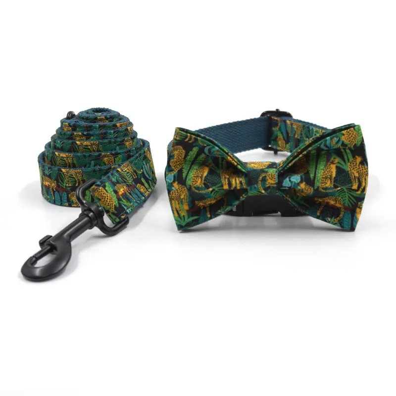 Pet Collar Leash Bowknot