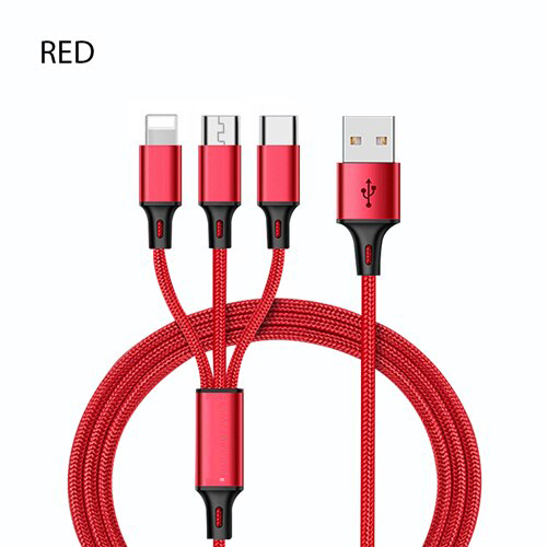 3 In 1 USB Charging Cable For iPhone & Android. Micro Type C Lightening Cable - Picture 9 of 9