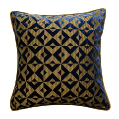 Geometric Jacquard Flannelette Sofa Cushion - Sapphire - View 1