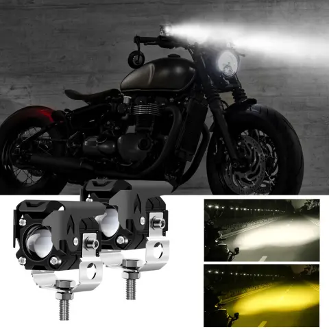 LED Bi-color Yellow and White Light External Work Motorcycle