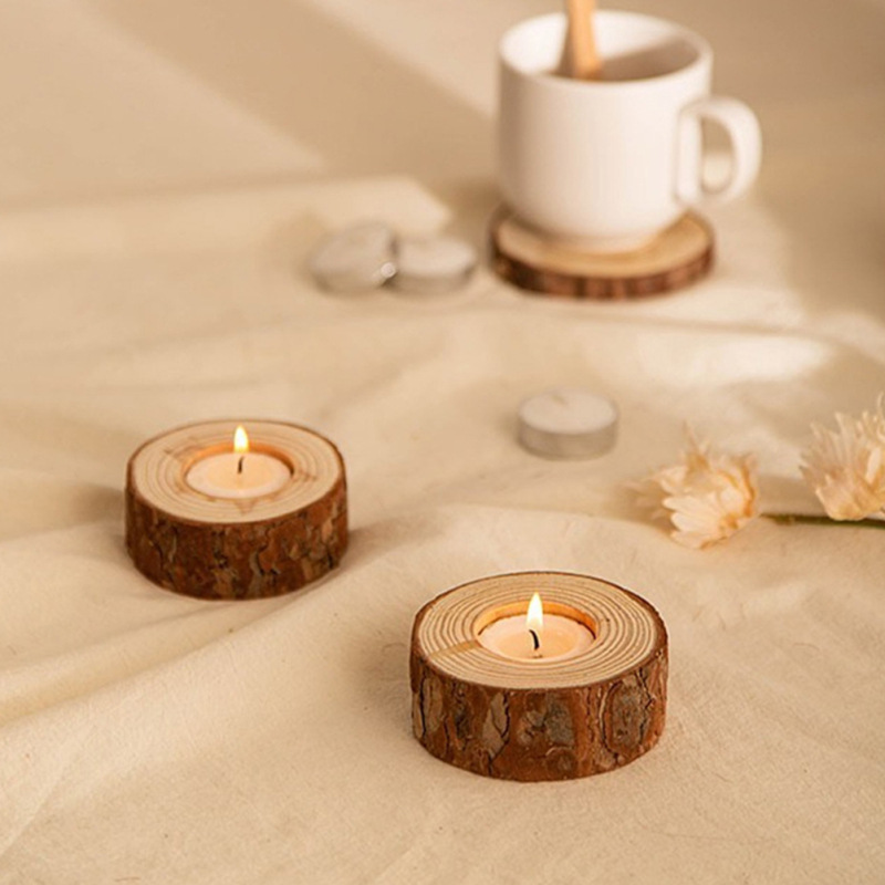 Simple Modern Pastoral Wood Candle Holder
