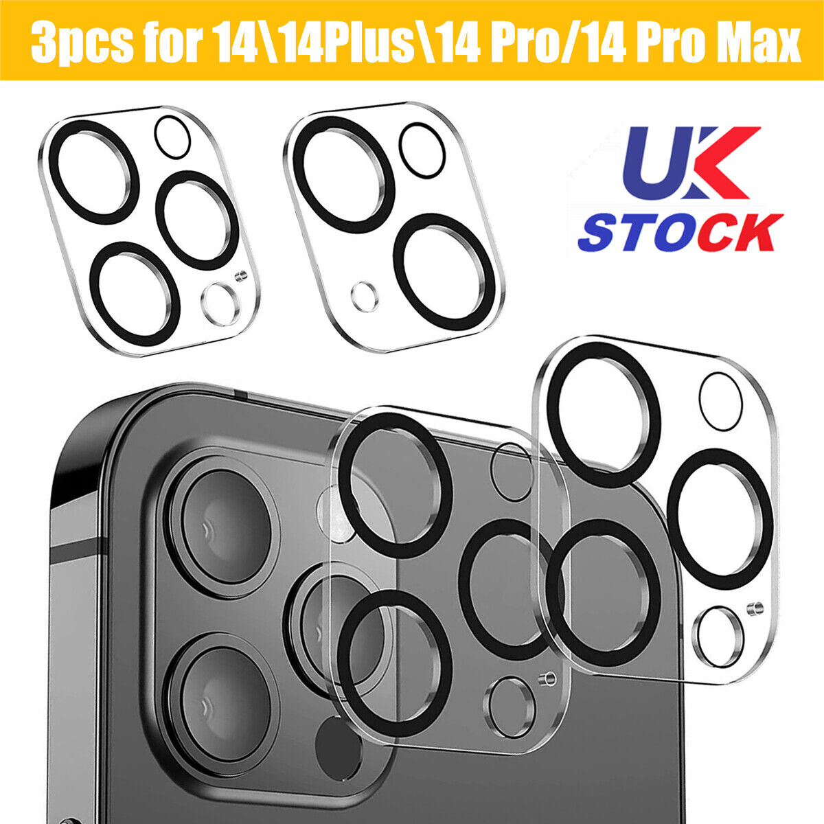 3x Tempered Glass Camera Lens Cover Protector Kit For  14 14Plus 14Pro Max