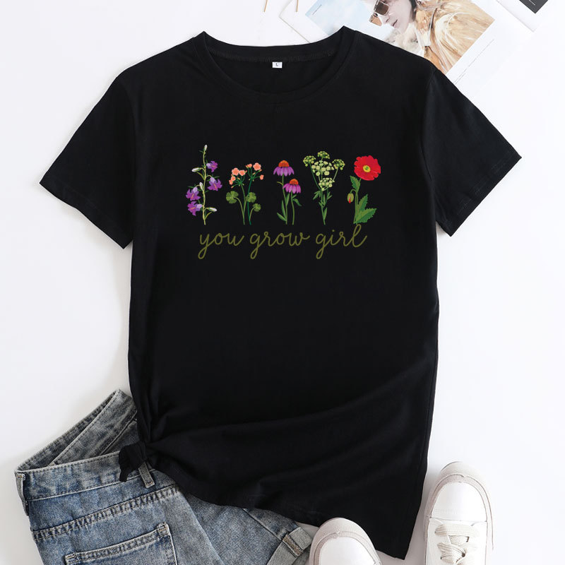 Title 7, T-shirt femme imprimé mode coton col rond manch...