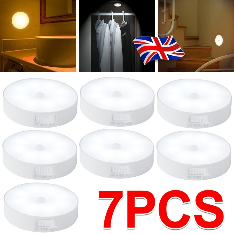 Sensor Light LED Motion PIR USB Rechargeable Portable Cabinet Stair Night Lamp