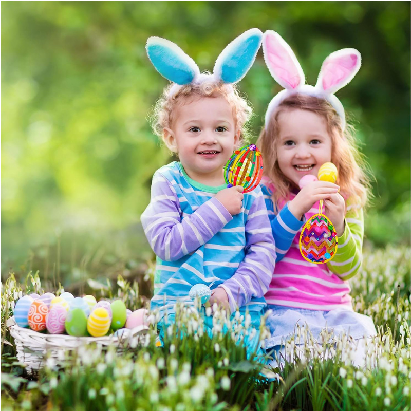 32 Sets Wooden Easter Ornaments Decorations DIY  Craft Kits Assorted Paintable Unfinished Wood Laser Cut Easter Egg Ornaments For Kids Easter Spring Classroom Home Activity Art Project 8