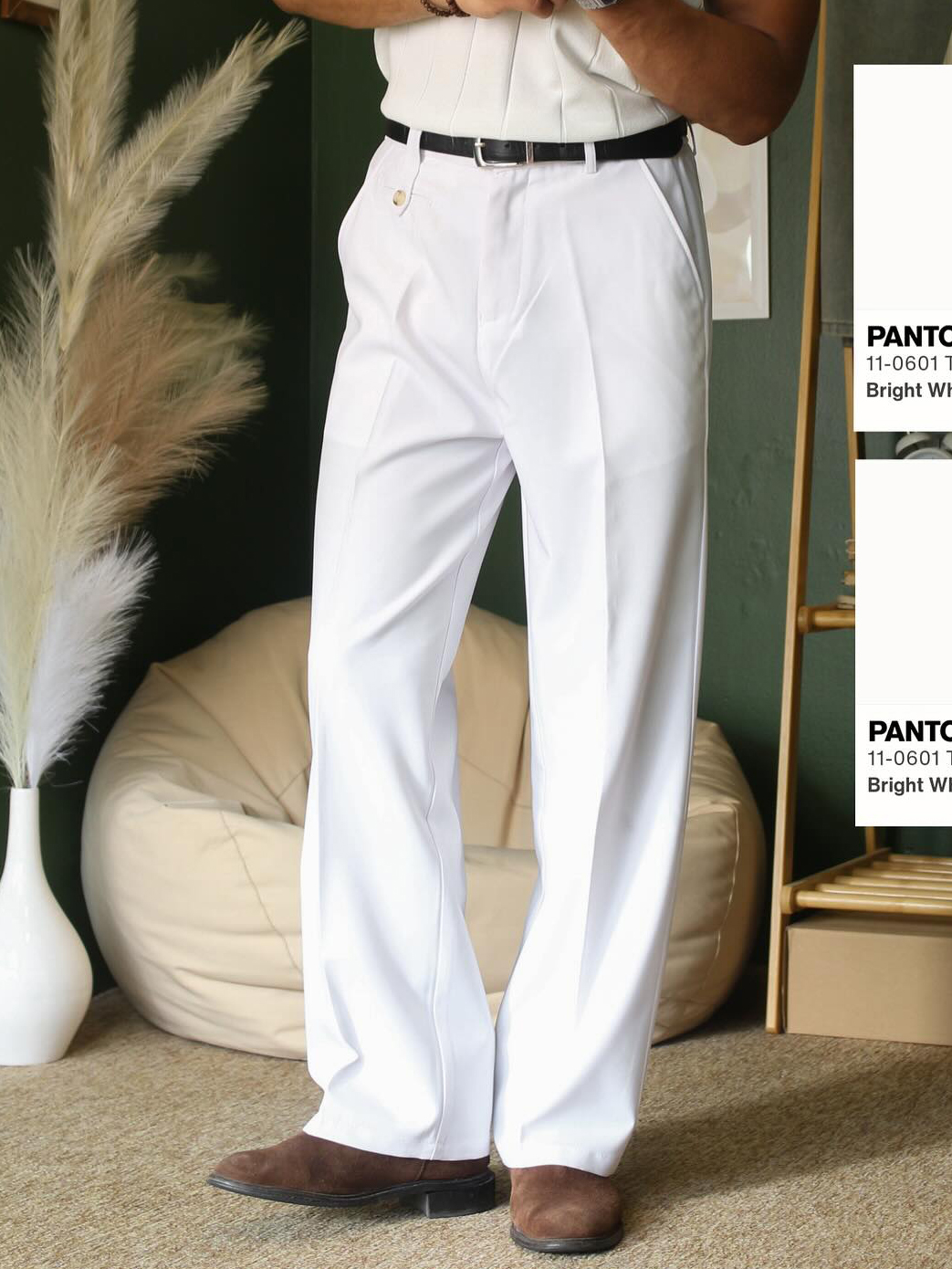 Elegant Solid Color High Waist Pants