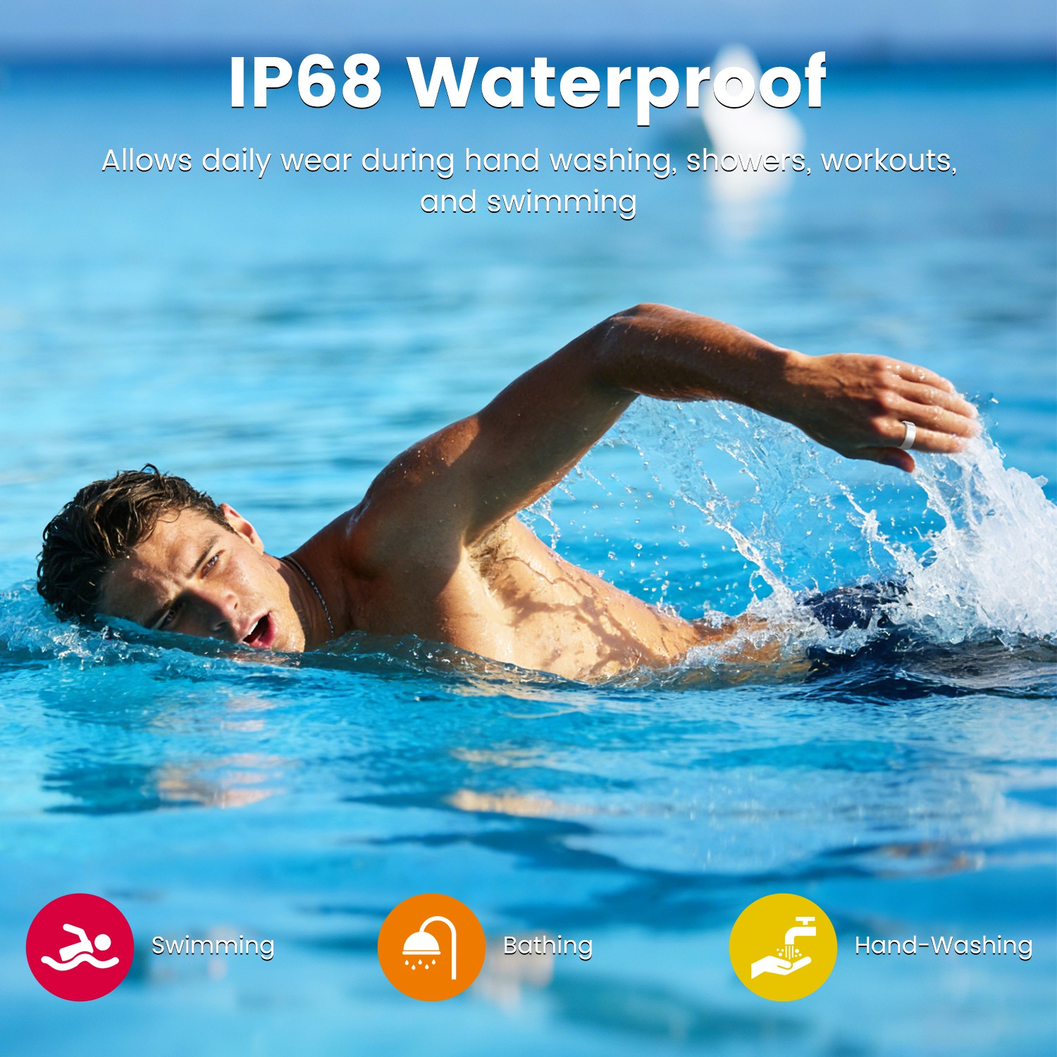 Smart Ring Health Tracker Fitness Sleep Stress HRV Tracker With Charging Case Magnetic Charging Cable For Women & Men Compatible With IOS & Android 7-Day Battery Life Size7 Size8 Size9 Size10